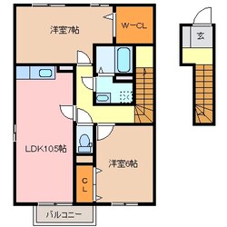 ヴィラ　ノボノ　Aの物件間取画像